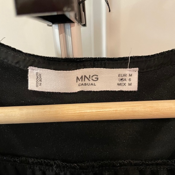 ❣️SOLD❣️ MNG Black Velour Wrap Dress - Picture 4 of 7